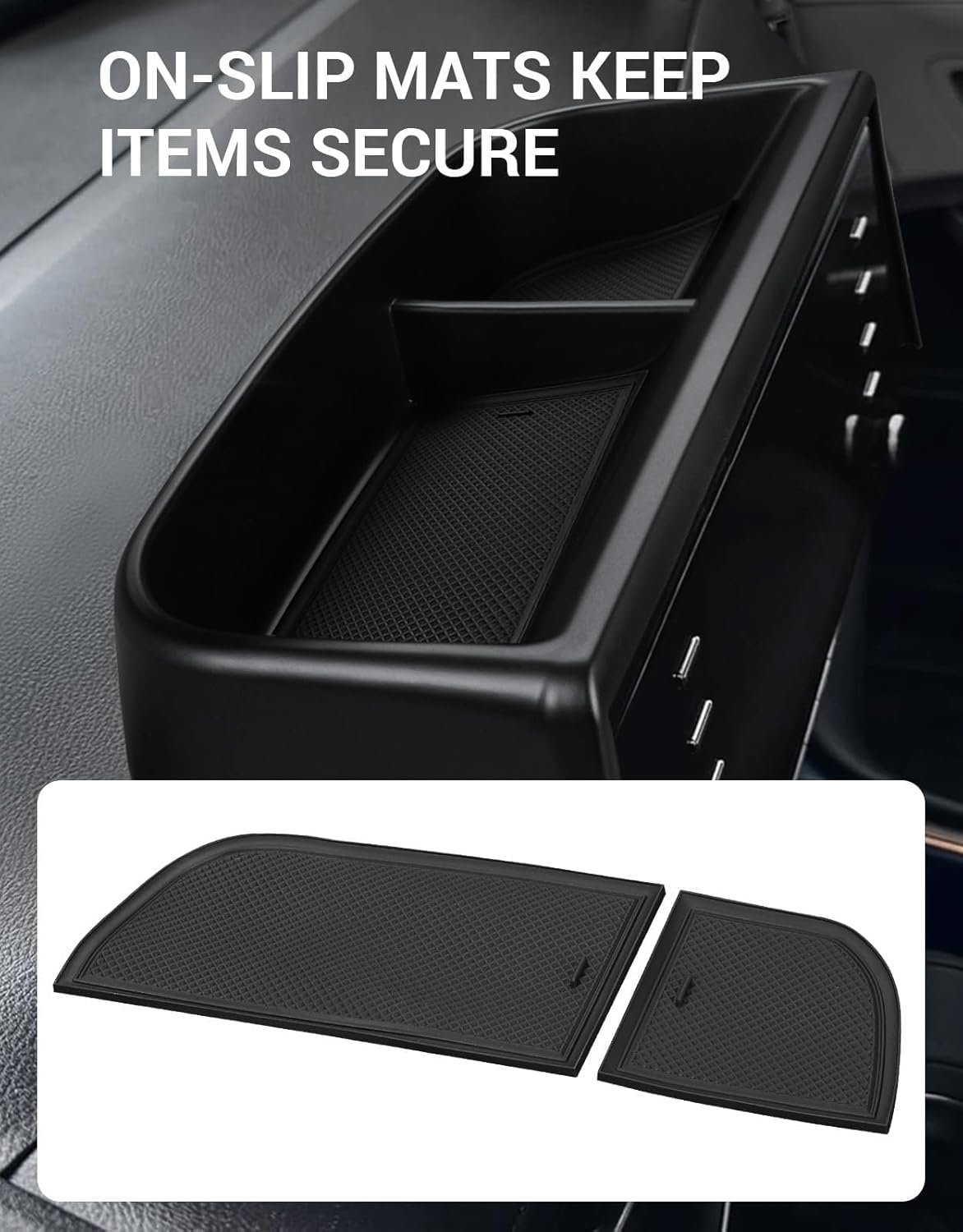 Ecarzo Tray Phone Holder Compatible with 2024 2023 2022 2021 Toyota Sienna Interior Accessories, Hidden Storage Organizer Behind Screen Sunglass Tissue Holder (Not for 2025)