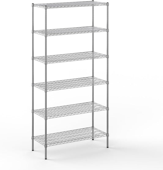 18" Deep x 42" Wide x 86" Height Wire Shelving Kit | 6-Tier | NSF Commercial Storage Rack Unit