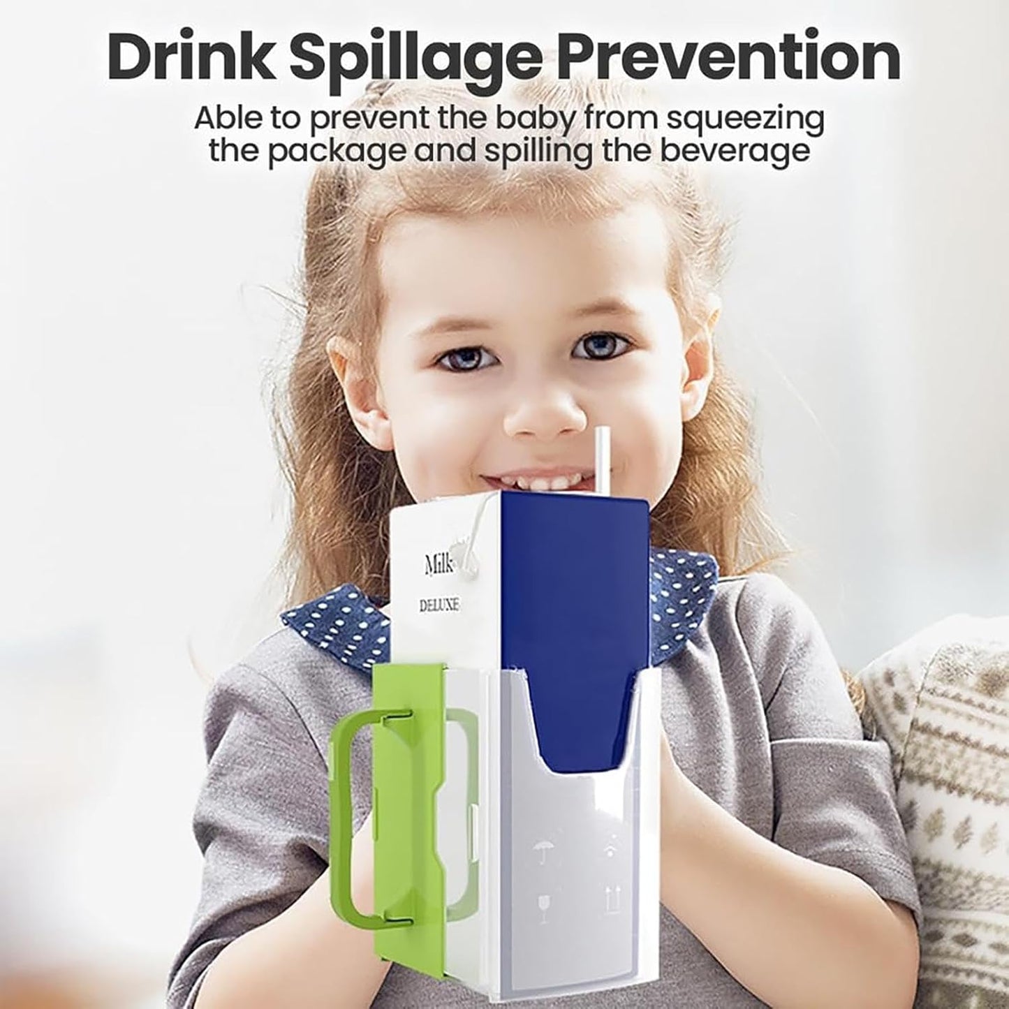 Children's Milk Box Holder - Milk Box Holder, Juice Box Holder, No Squeeze Cup Holder for Milk Box | Portable Juice Bag Length Adjustable, Spill Proof Milk Carton Holder for Home, Car, Traveling