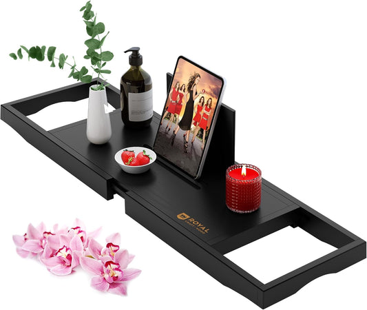 ROYAL CRAFT WOOD Premium Bathtub Tray - Expandable Bath Tray for Tub - Luxury Bathtub & Bathroom Accessories
