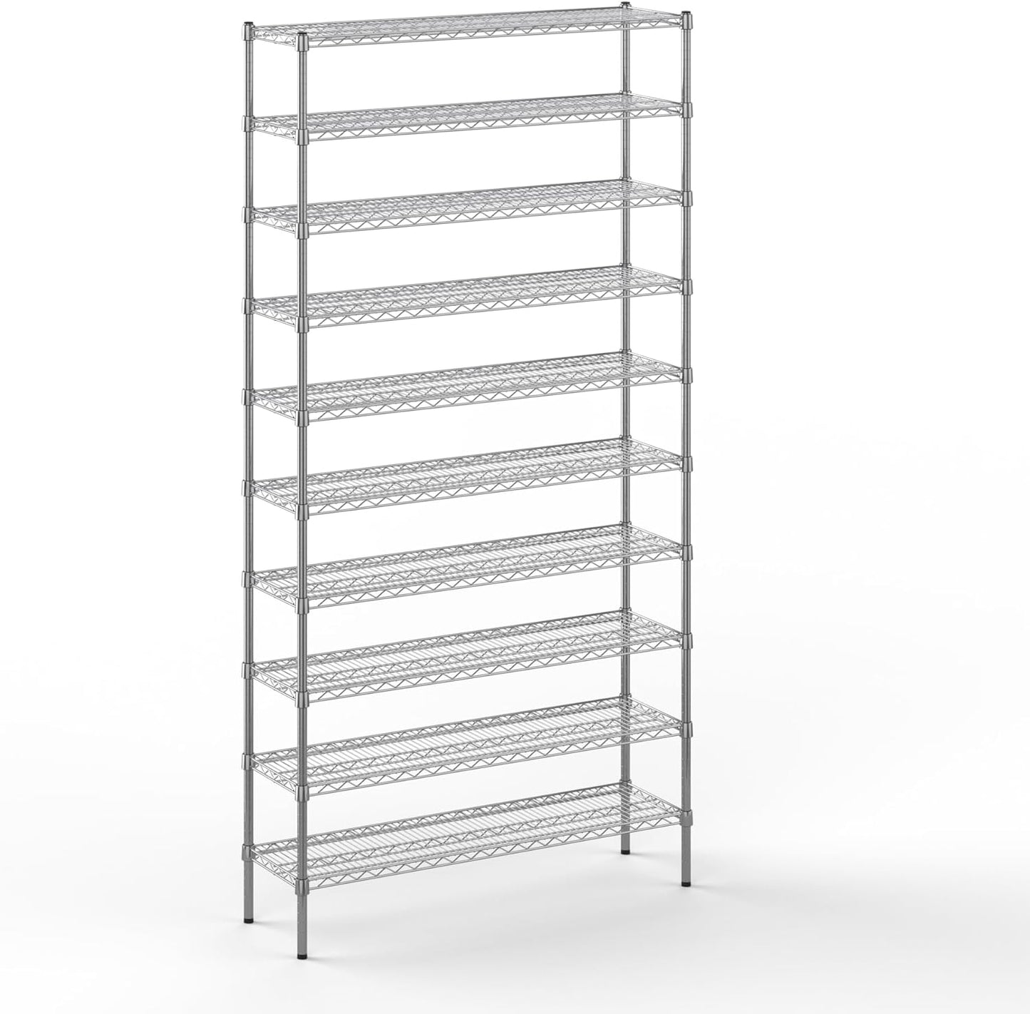 14" Deep x 48" Wide x 96" Height Wire Shelving Kit | 10-Tier | NSF Commercial Storage Rack Unit