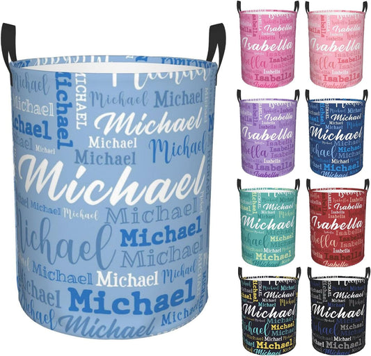 Custom Name Laundry Hamper, Personalized Laundry Baskets with Name for Boys Girls Women Men, Customized Collapsible Dirty Clothes Hamper Easy Storage Gifts for Bedroom Bathroom Living Room