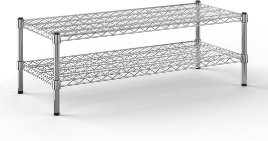 18" Deep x 42" Wide x 14" Height Wire Shelving Kit | 2-Tier | NSF Commercial Storage Rack Unit