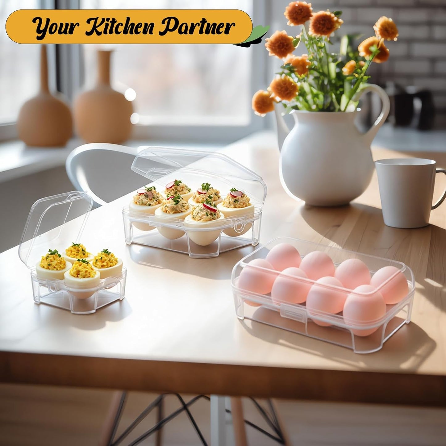 8 Pack Grid Egg Holder (4 Size: 15+8+6+4, Total 66 Eggs) Plastic Clear Grid Egg Container Keeper Storage Organizer Carrier for Refrigerator Camping Picnic Travel Kitchen Outdoor