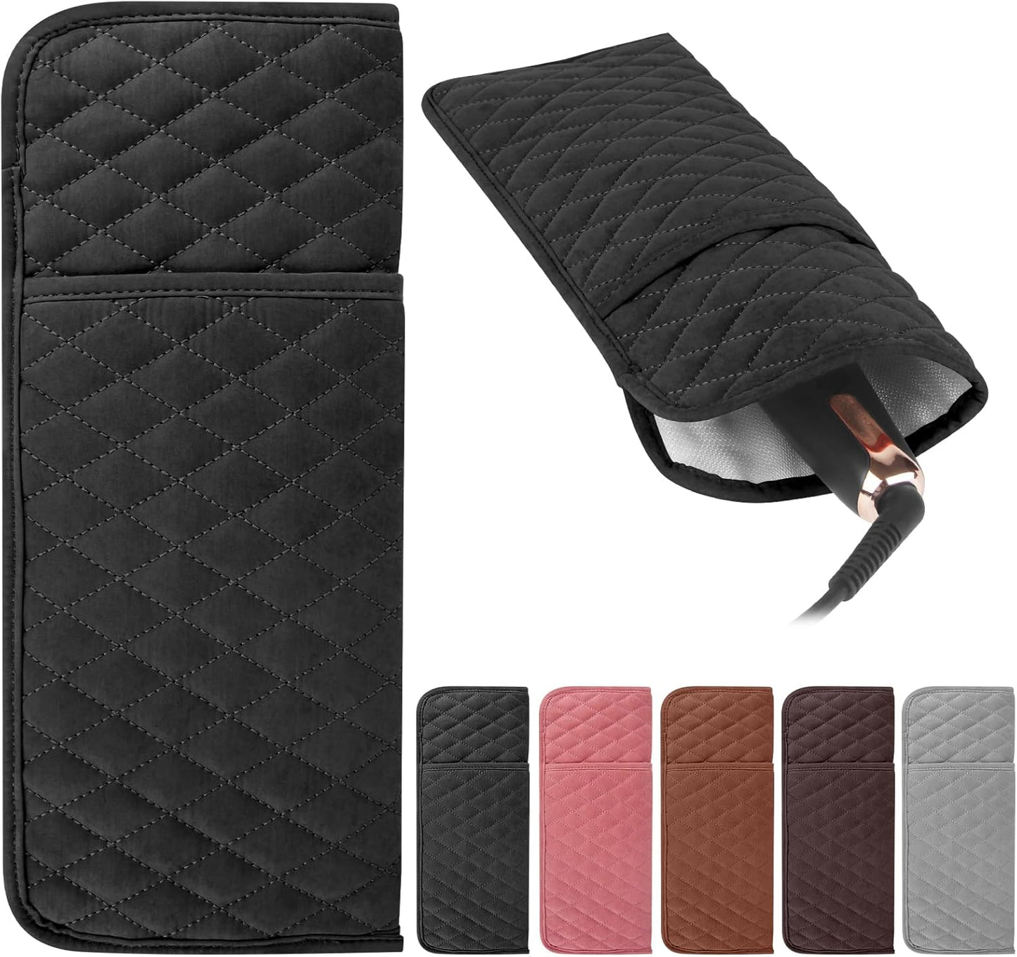 Heat Resistant Hair Tools Organizer Bag Portable Travel Storage Cover Pouch for Hair Straighteners, Curling Irons, Flat Irons and Hot Styling Tools(13.8" x 5.5")