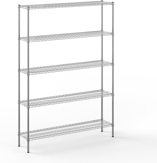 14" Deep x 60" Wide x 86" Height Wire Shelving Kit | 5-Tier | NSF Commercial Storage Rack Unit