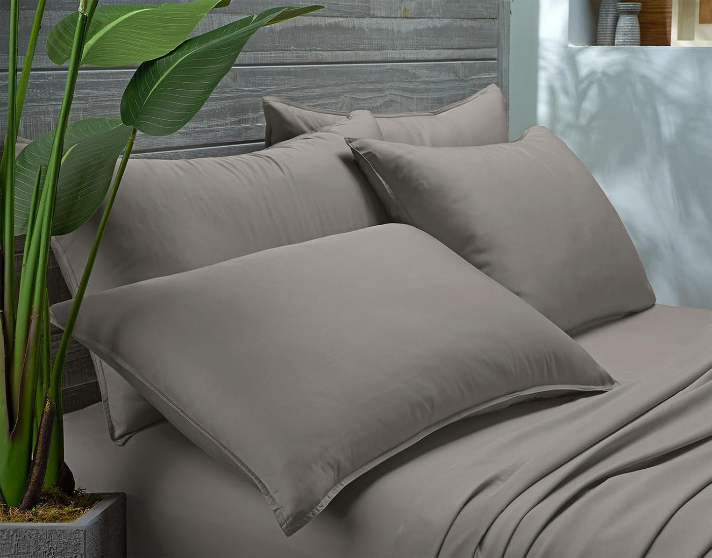 King Pillowcases by Pure Bamboo, Genuine 100% Organic Viscose Derived from Bamboo, Luxuriously Soft & Cooling, Double Stitching, Envelope Closure (2 King Pillowcases, Graphite)
