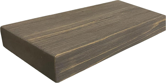 joelsantiques - 18 Inch Wooden Floating Shelves for Wall - 18x8x2 in - Made of Natural Wood - Short Heavy Duty Rustic Wall Shelves for Bedroom - Perfect for Living Room, Kitchen - Grey