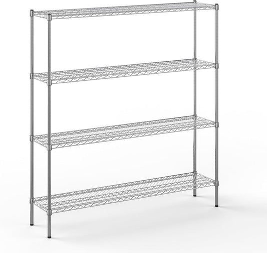 14" Deep x 60" Wide x 64" Height Wire Shelving Kit | 4-Tier | NSF Commercial Storage Rack Unit