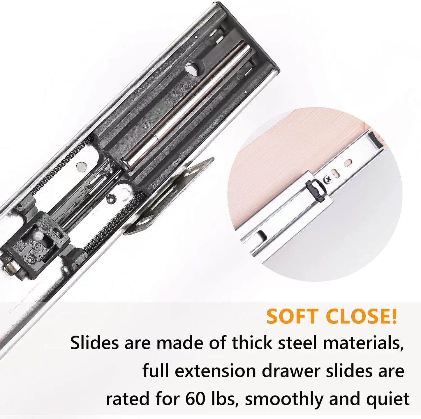 22”W x 21”D x 3”H Soft Close Slide Out Wood Drawer Organizer for Kitchen, Bottom and Side Assembly (Cabinet Opening>23.5 inches for Bottom Assembly, Opening= 23 inches for Side Assembly)