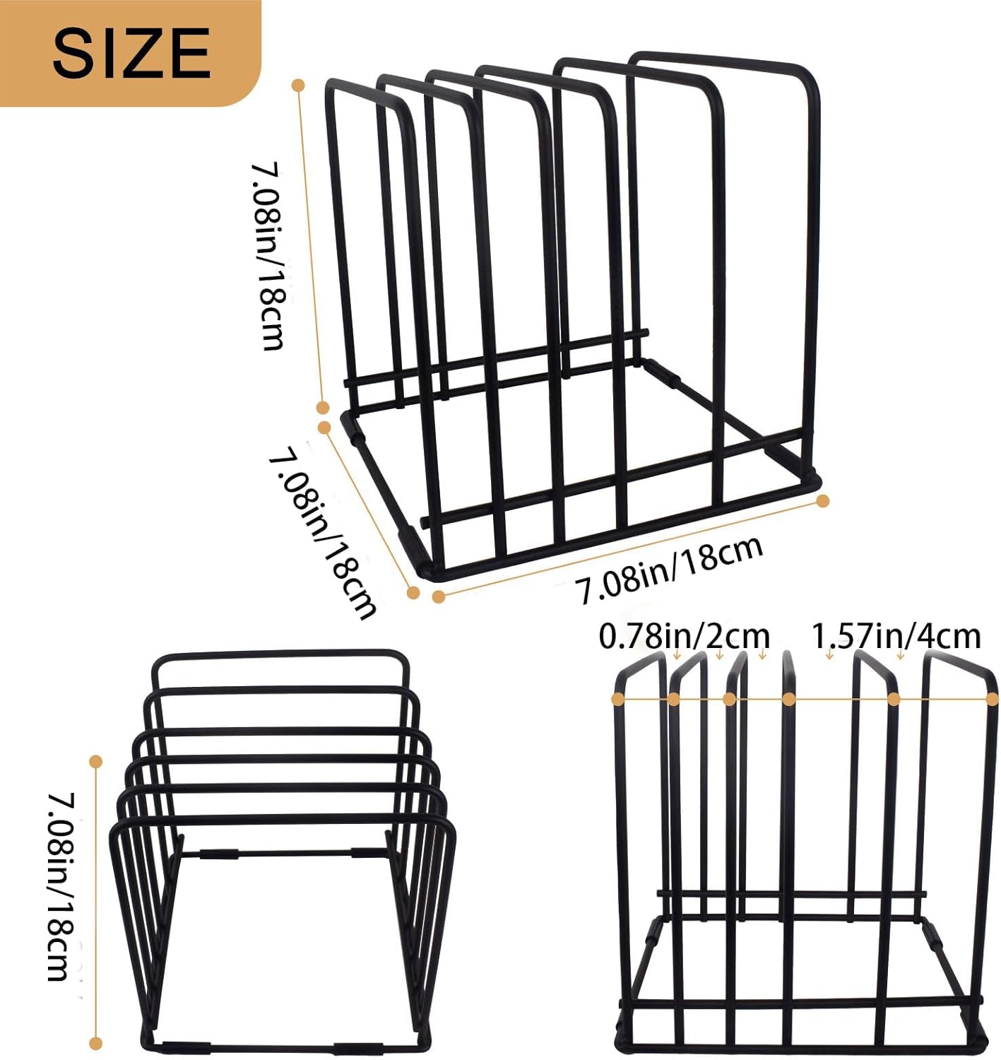 Cutting Board Organizer,Kitchen Cabinet Organizer,Divided Rack with 5 Slots for Baking Trays,Space-Saving Kitchen Storage for Cookie Sheet,Thin Pans and Baking Sheets Holder (small-1pcs)