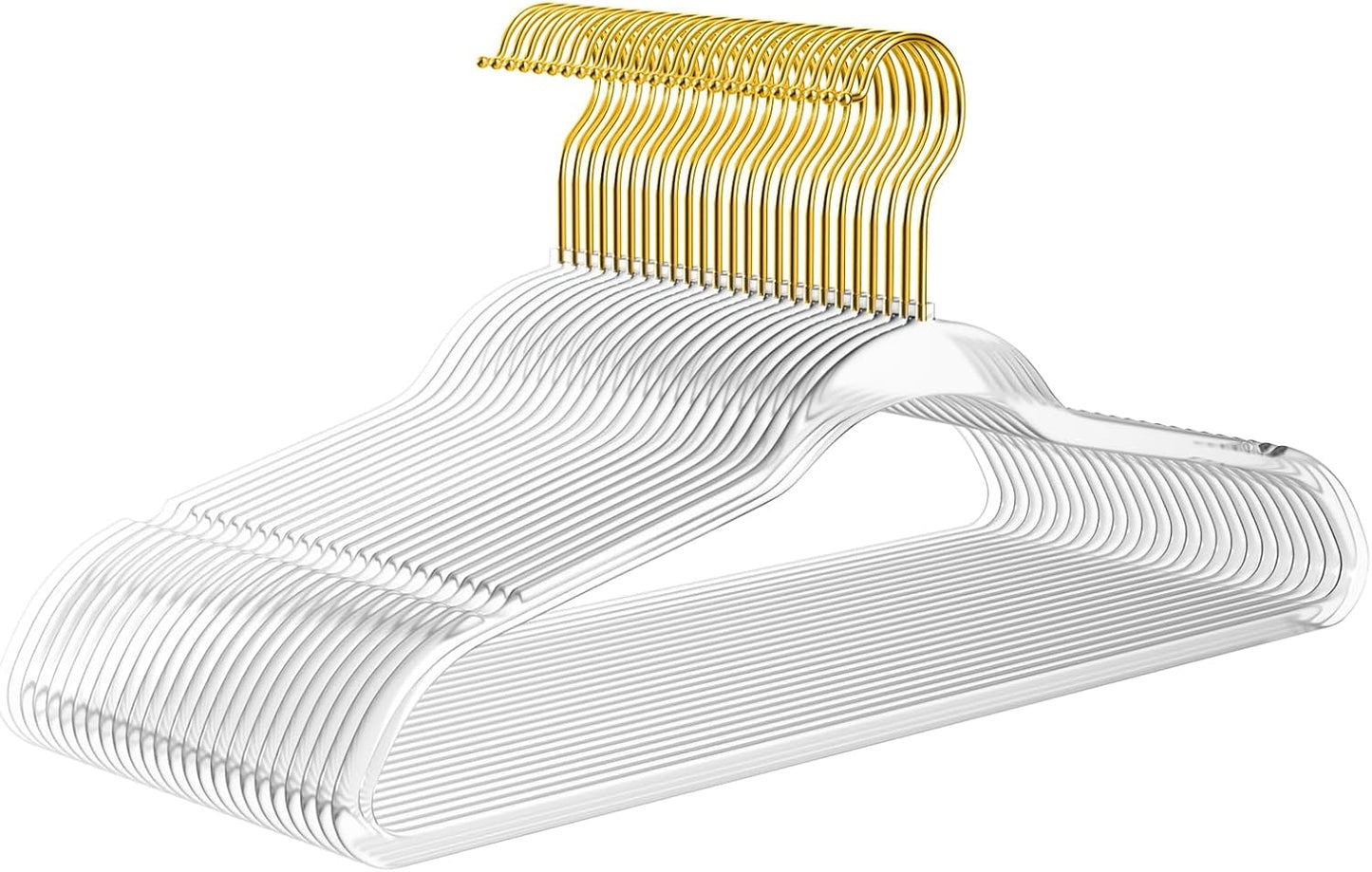 Premium Clear Invisible Acrylic Hangers, 20 Pack Ultra Slim & Space Saving Suit Hangers for Coats, Pants & Dress Clothes