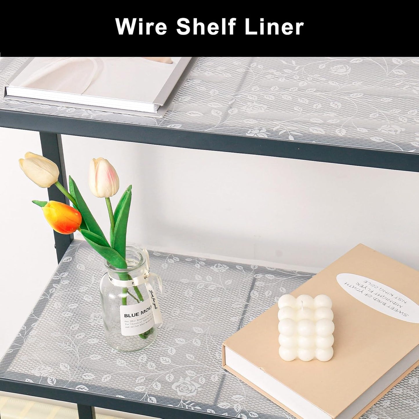 Cooyes Shelf Liner – Premium Non-Adhesive Cabinet & Drawer Liner for Kitchen – Waterproof Shelf Paper with Modern Pattern – Durable EVA Cabinet Mat – Easy to Cut （23.6" W x 360" L）