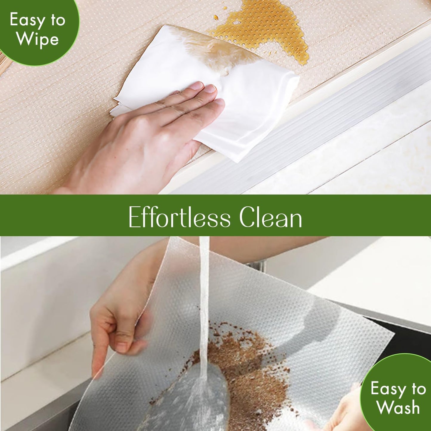 EVALAND Shelf Liners for Kitchen Cabinets Non-Adhesive 12" x 33 FT Clear Drawer Liner Non Slip, Washable Cabinet Liner, Waterproof Shelf Liners for Cabinets, Refrigerator Bathroom Pantry Cabinet Mat