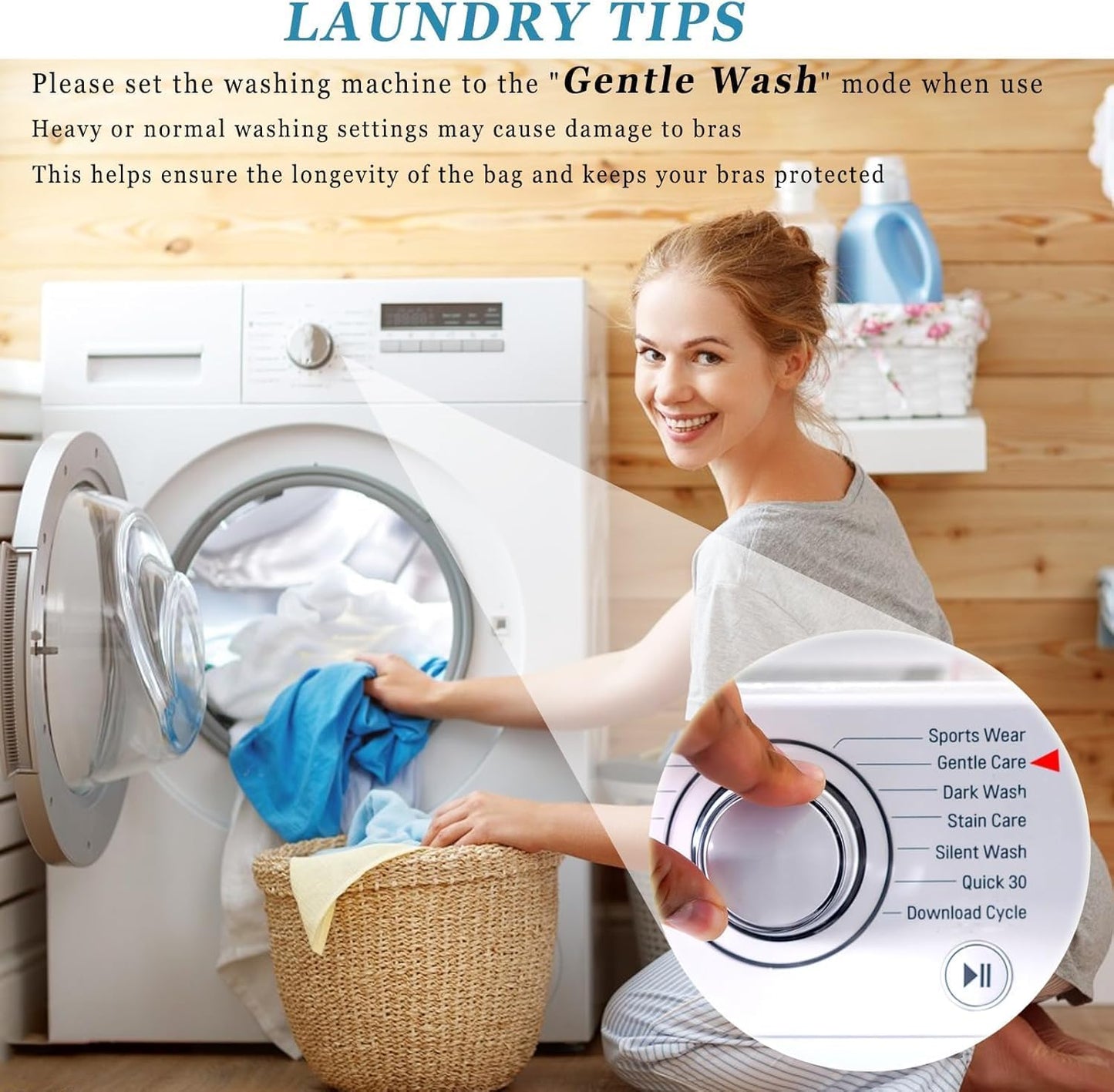 Large Bra Laundry Bags for Washing Machine, Fits All Cups Anti Deformation Bra Washing Bag, Lingerie Bags for Washing Delicates (2 Pack White)