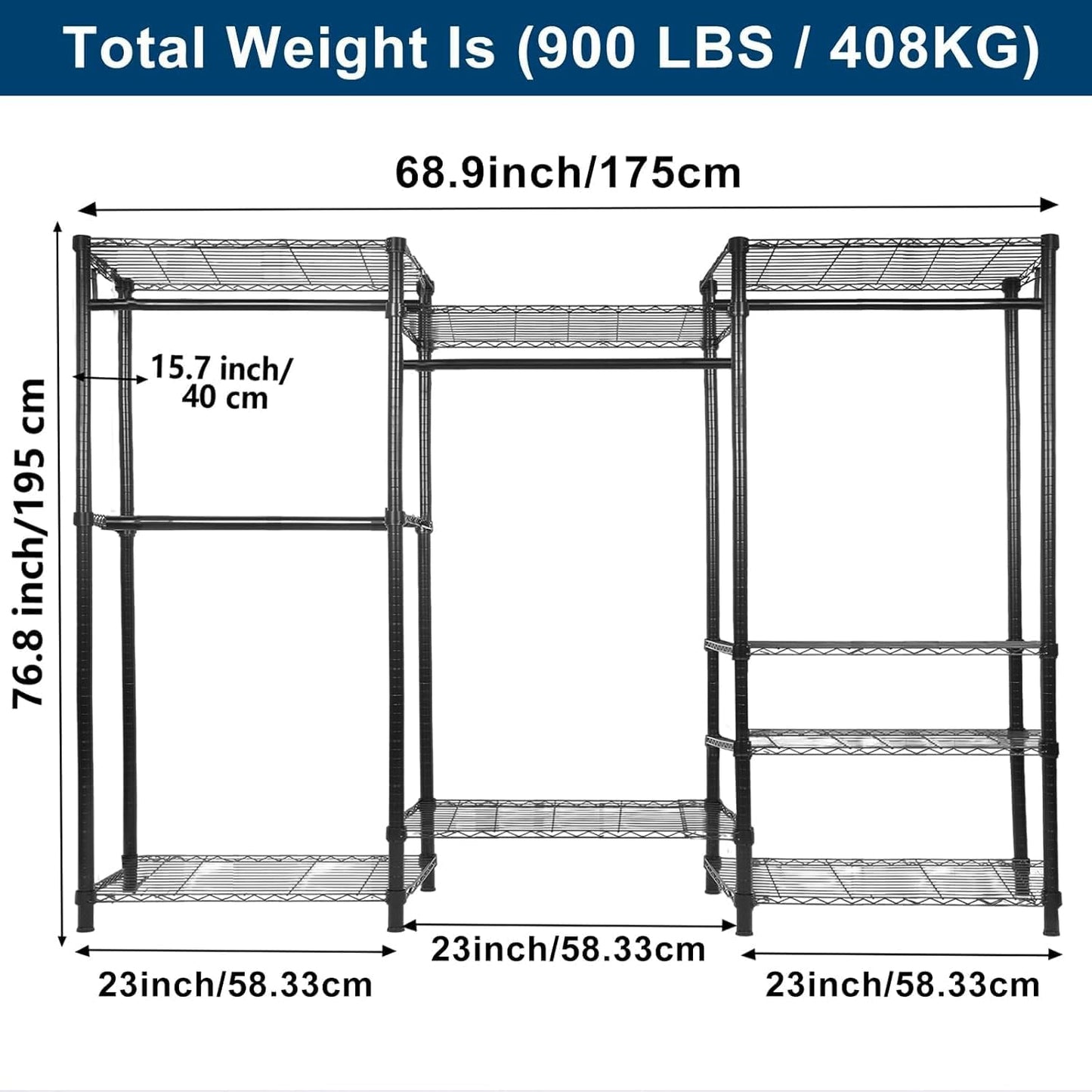 Whitmor Modern Industrial Wardrobe