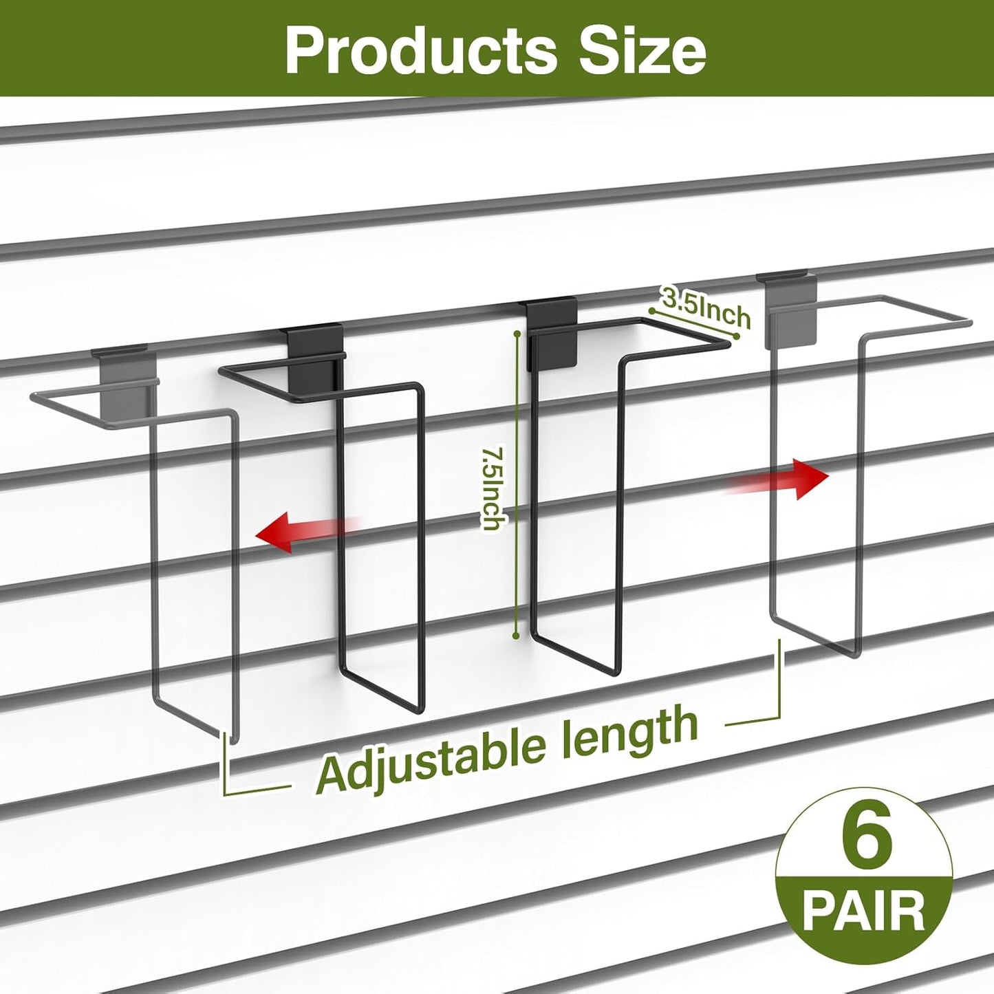 6 Pair Literature Display for Slatwall, Adjustable Magazine Holder for Slat Wall, Metal Slatwall Accessories for Exhibitions, Perfect for Organizing Books, Magazines, and Brochures