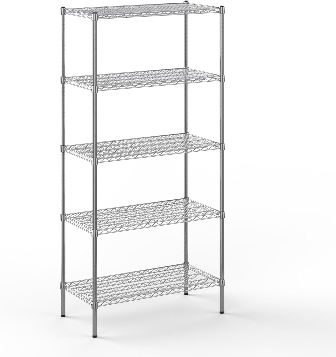 18" Deep x 36" Wide x 74" Height Wire Shelving Kit | 5-Tier | NSF Commercial Storage Rack Unit