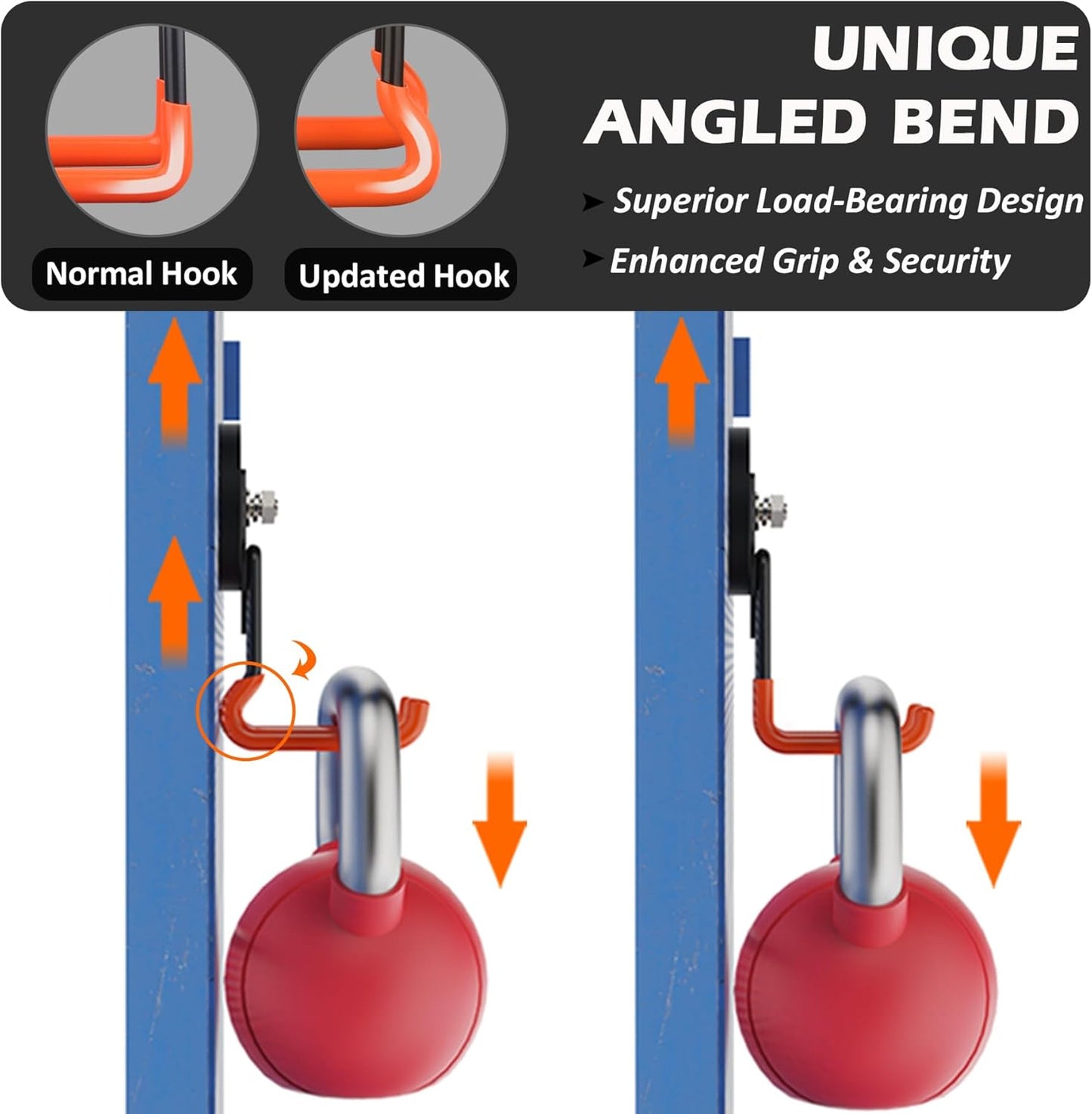 MUTUACTOR Updated Magnetic Hooks Heavy Duty,20lbs Anti-Scratch Strong Garage Magnet Hook,2PCS Anti-Slip Magnetic Tool Hooks for Organizing Cordless Impact Drivers Garden Shovel Tool Box