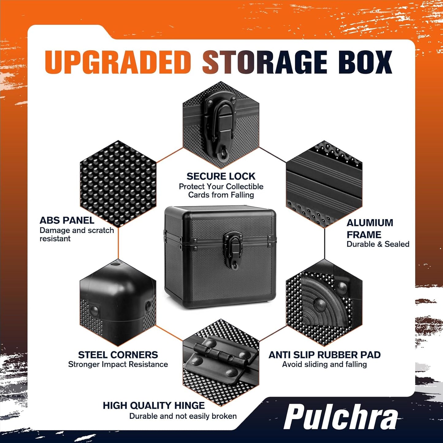 Pulchra Graded Card Storage Box, Top Loaders Case, Sports Trading Box, Slab PSA MTG CSG SGC Magnetic Holder, Carrying Collector Storage Boxes