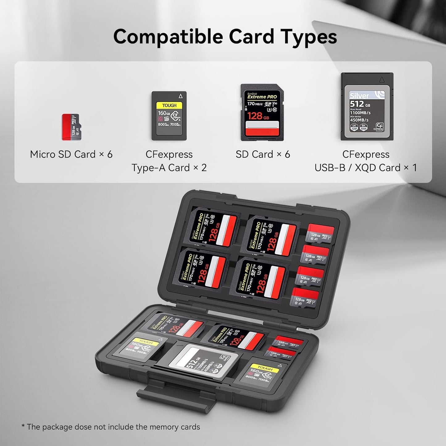 SMALLRIG Memory Card Holder Case 15 Slots, Water-Resistant for SD Card, Micro SD Card, CFexpress Type A/Type B Card, XQD Card - 3192