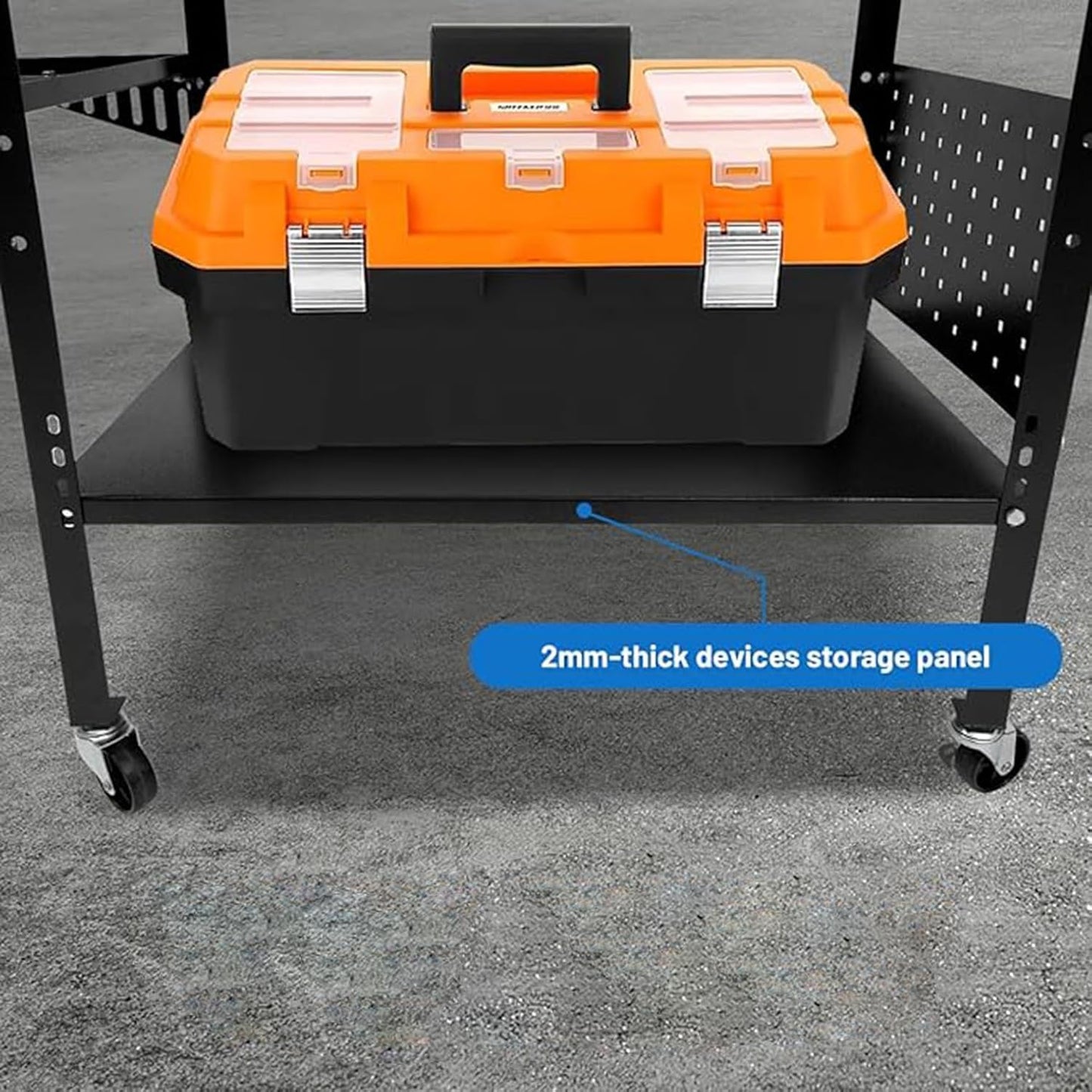 Welding Table 36''x24'' Portable Steel Cart, 1200 lbs Load Capacity Welding Workbench Table Welding Table Top with 5/8" Holes and Adjustable Wheels, Welding Cart for Welding Sawing