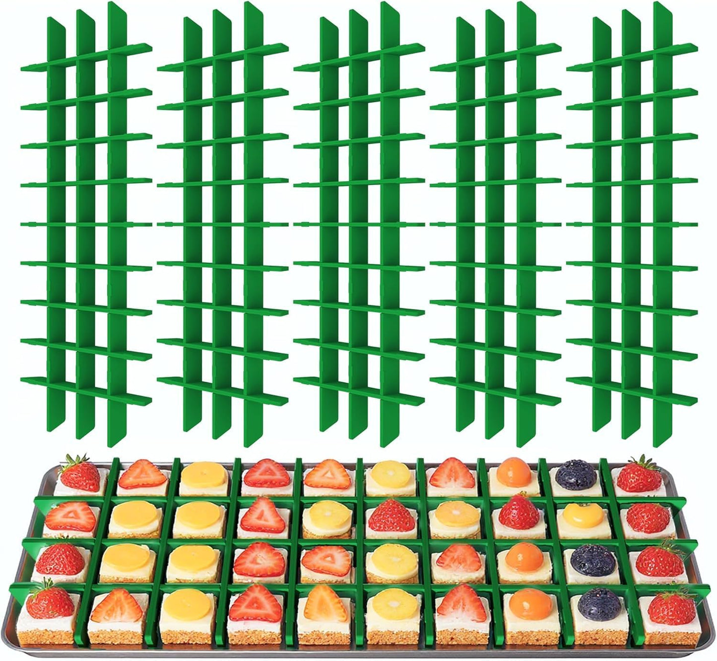 5 Sets Silicone Freeze Dryer Tray Dividers Compatible with Harvest Right Freeze Dryer Accessories - Flexible Adjustable Green Silicone Food Tray Divider Set, Reusable & Easy to Clean