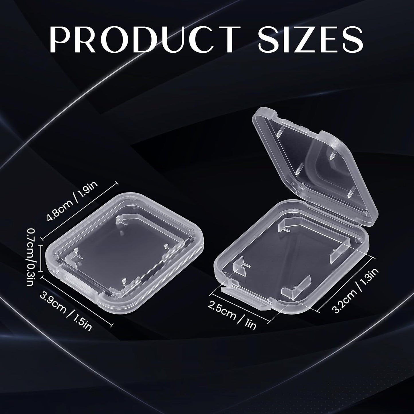 NUOMI 15Pcs SD/SDHC Memory Card Case Holder, Standard SD Plastic Storage Boxes, Clear Compact