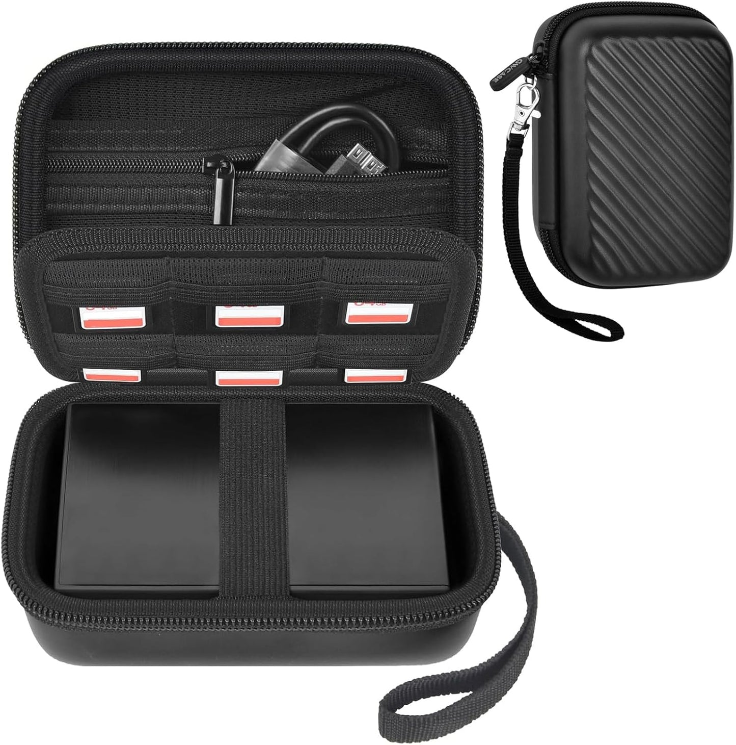 External Hard Drive Case Compatible with Seagate 1TB 2TB 4TB /for UnionSine/for Toshiba/for WD Elements Portable HDD SSD Solid State Hard Drive, SD Cards & USB Drives Holder Organizer (Box Only)