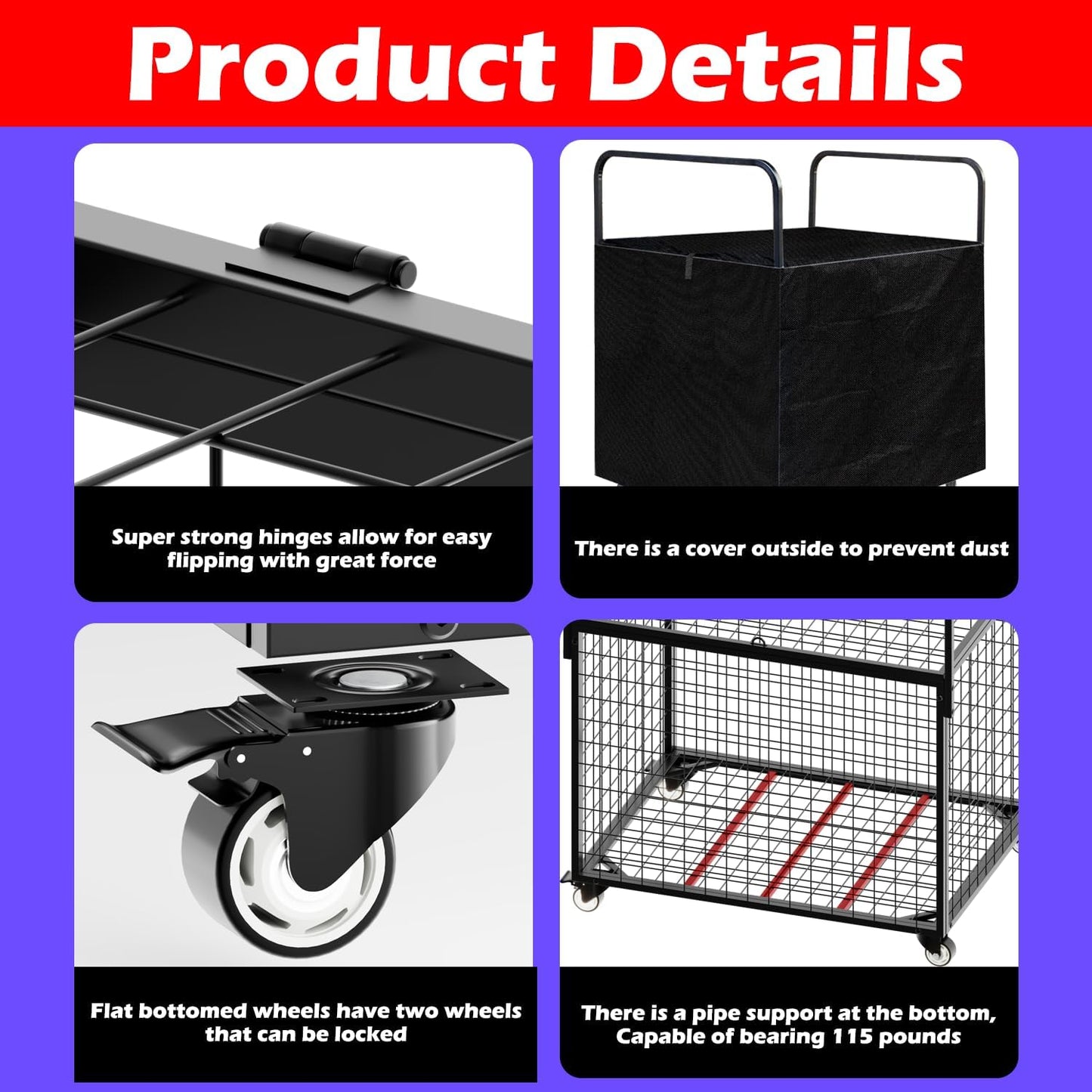 Ball Storage - Basketball Cart With Wheels Garage Volleyball Storage Sport Equipment Holder Organizer For Indoor Outdoor,Metal Storage Rack For Playgroup,Gym And School