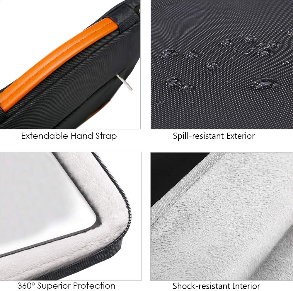 Lacdo 360° Protective Laptop Sleeve Case for 13 inch New MacBook Air M4 A3240 2025, M3 A3113, M2 A2681, M1 A2337 | 13" MacBook Pro M2/M1 A2338 A2251 | 13" iPad Pro M5 / iPad Air M3 Computer Bag, Black
