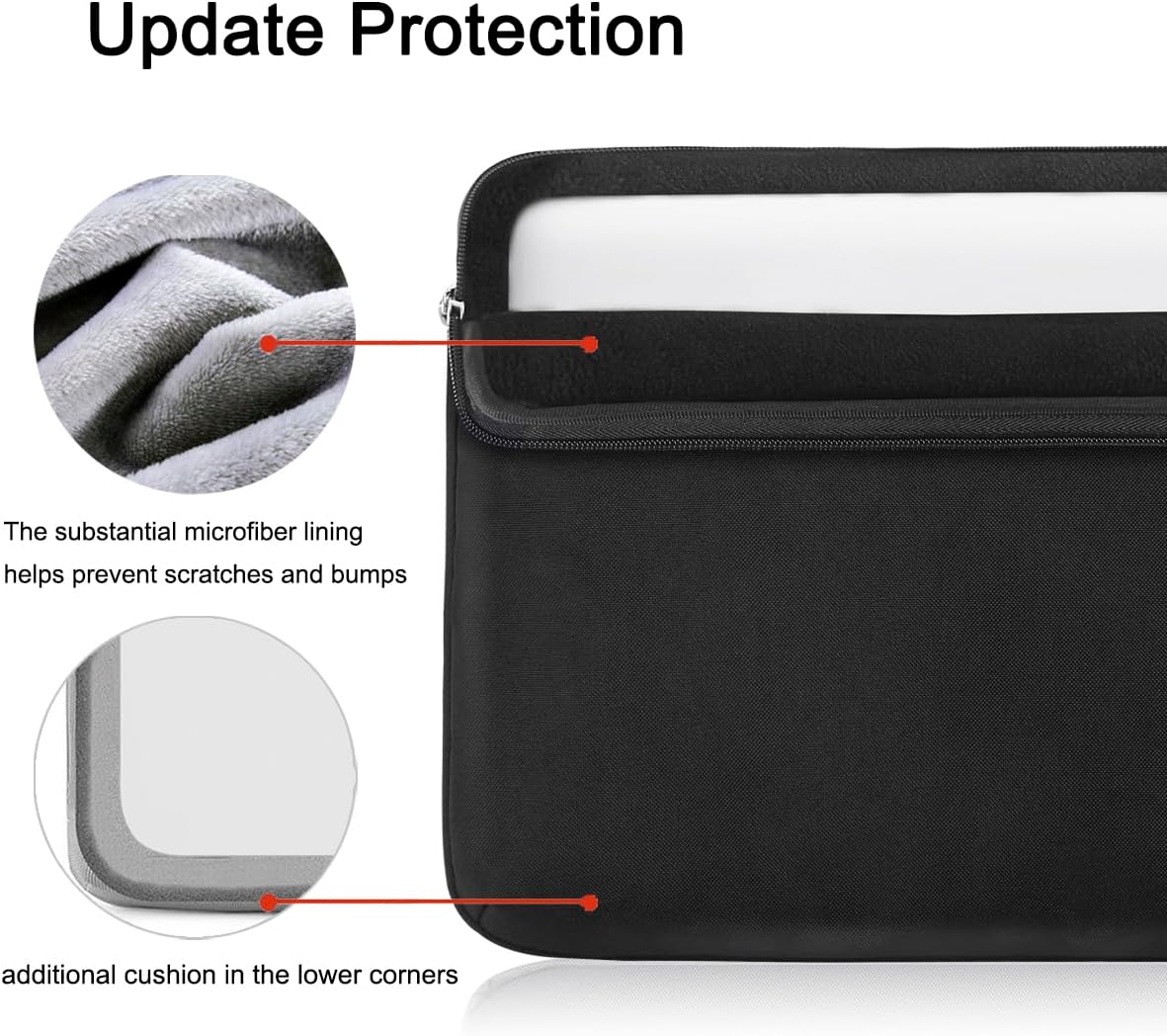 Voova Laptop Sleeve Case 15.6 16 Inch with Handle, 360° Protective Waterproof Slim Computer Bag Cover Compatible with MacBook Pro M2/M3/M4 16, HP Acer Lenovo Yoga ThinkPad Asus Laptop, Black