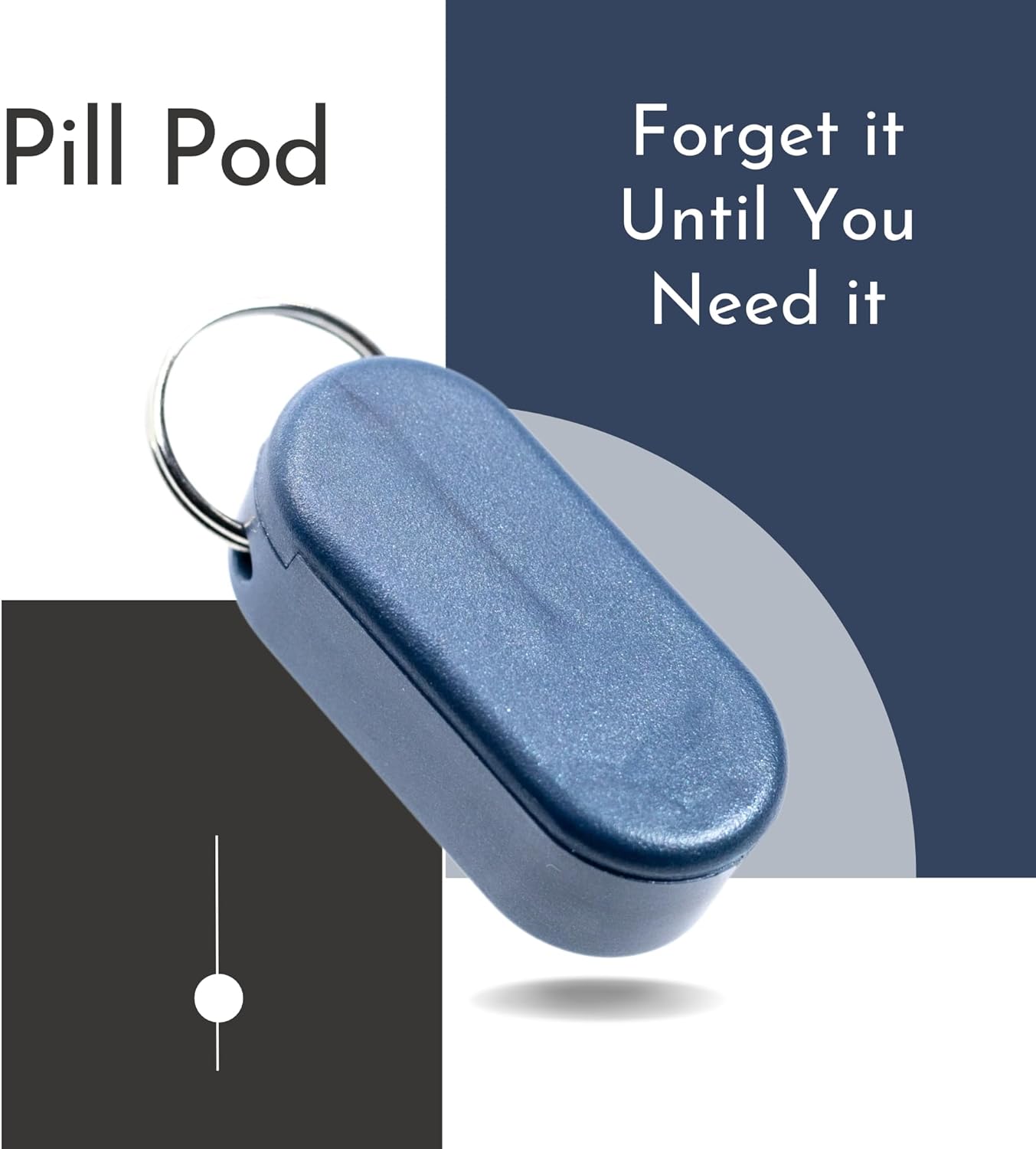 Magnetic Keychain Pill Holder - Compact, Durable, Lightweight with Sleek Minimalist Design - Secure, Discrete, Portable Pill Holder Keychain for Everyday Use (Cobalt)