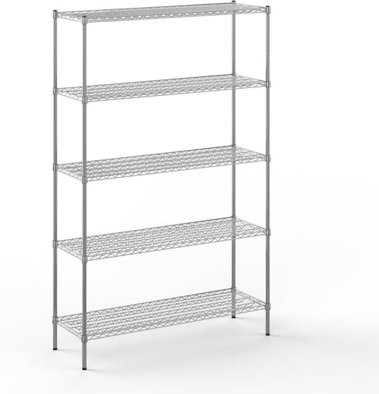 18" Deep x 54" Wide x 86" Height Wire Shelving Kit | 5-Tier | NSF Commercial Storage Rack Unit
