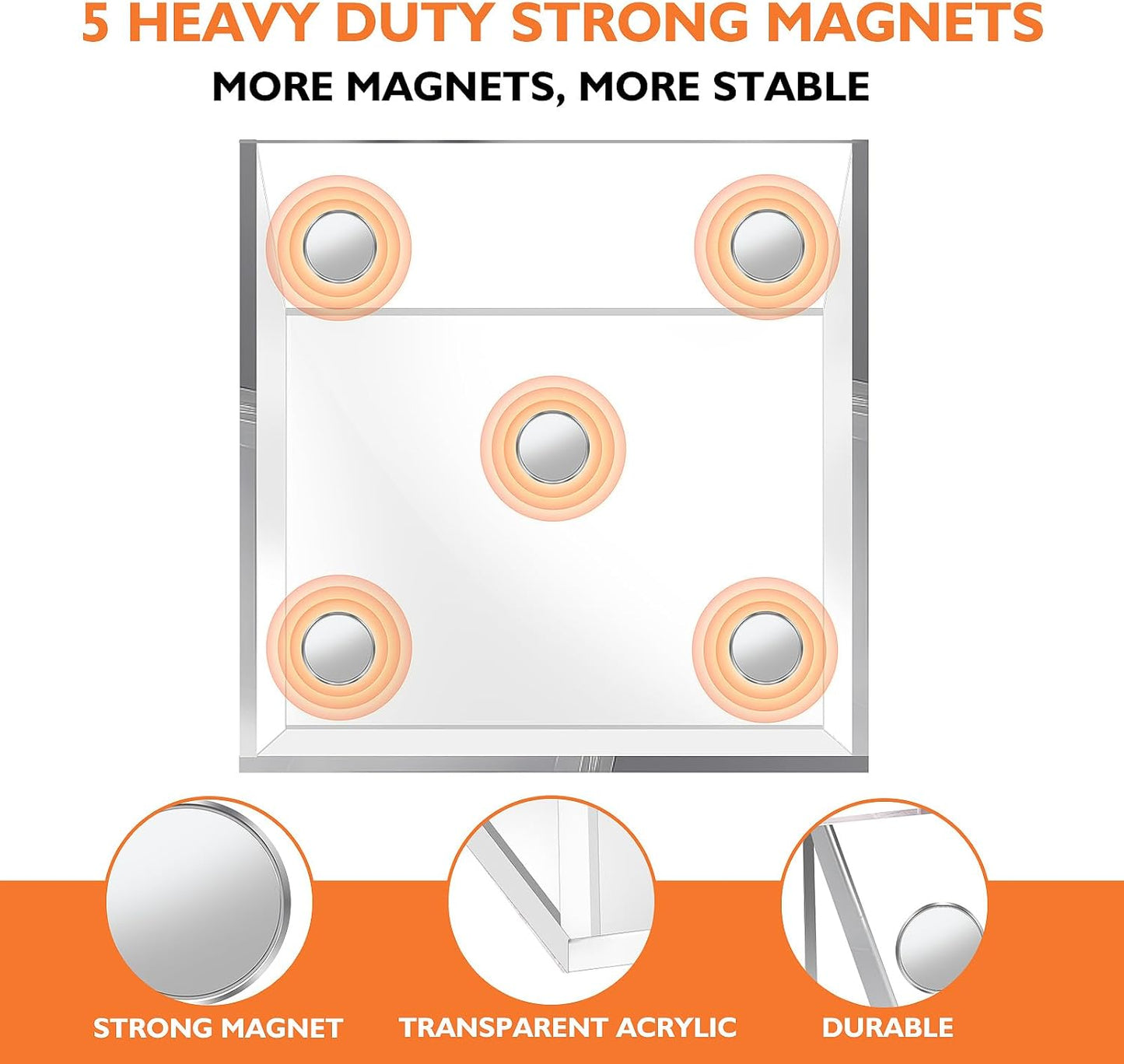 Ameceres Magnetic Pen Holder Classroom Organization Acrylic Marker Holder for Whiteboard Refrigerator Locker Accessories Pencil Dry Erase Marker Basket (1 Compartment * 2)