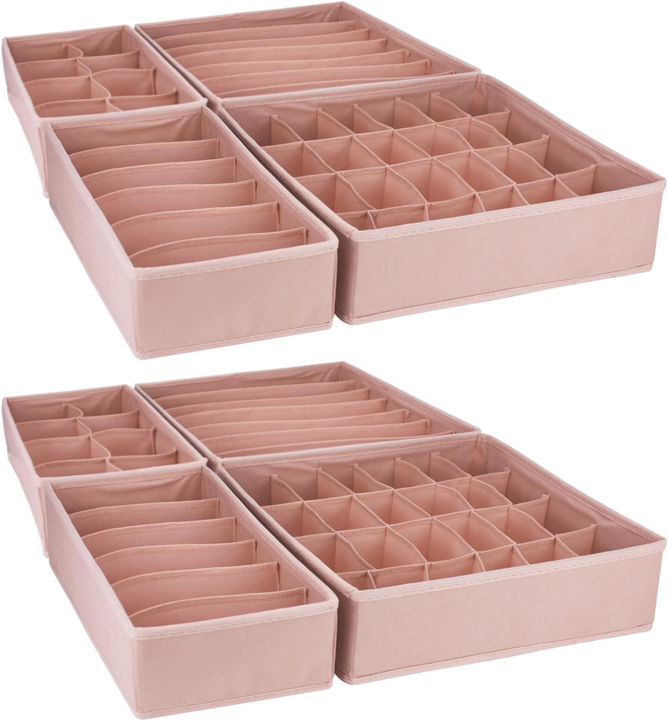 8 Pack Dresser Drawer Organizer Clothes Underwear Sock Storage Pink Foldable Closet Organizer Storage Box Cloth Drawer Dividers