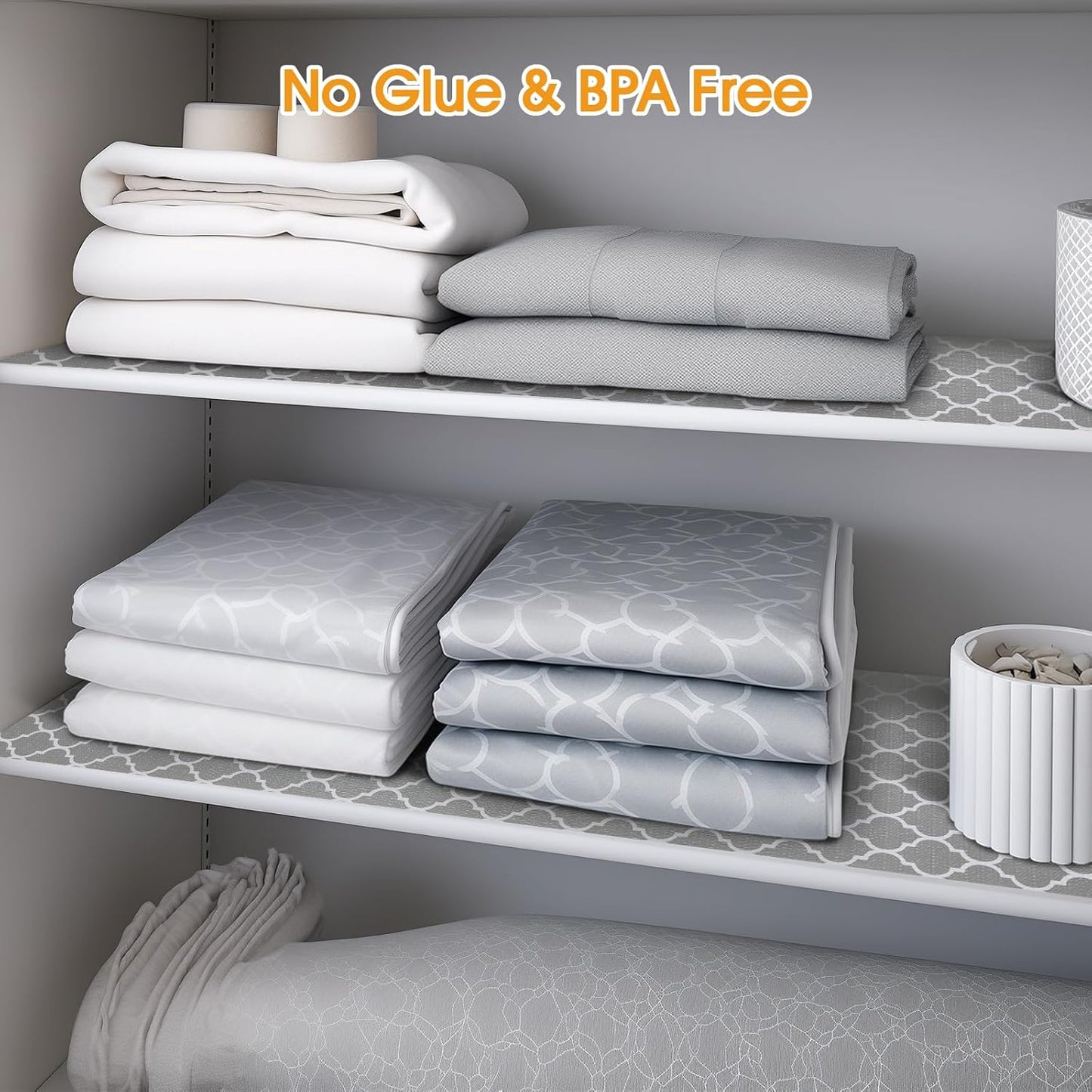 Shelf and Drawer Liner for Kitchen Cabinets Non-Adhesive, Strong Grip Non-Slip Thickened Cabinet Liners for Shelves, Waterproof Mats for Dresser Cupboard, Gray, 17 in x 20 Feet