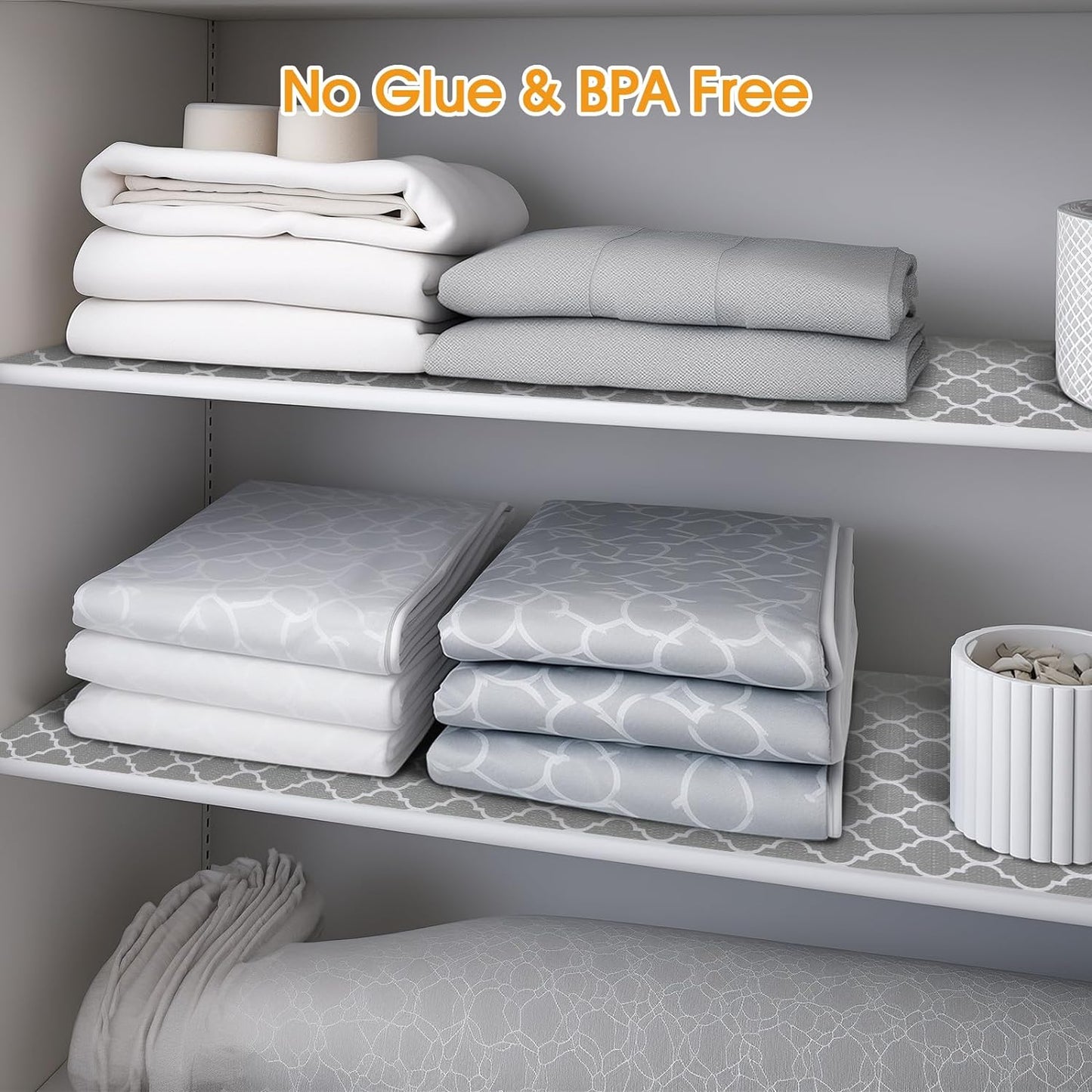 Shelf and Drawer Liner for Kitchen Cabinets Non-Adhesive, Strong Grip Non-Slip Thickened Cabinet Liners for Shelves, Waterproof Mats for Dresser Cupboard, Gray, 23 in x 10 Feet