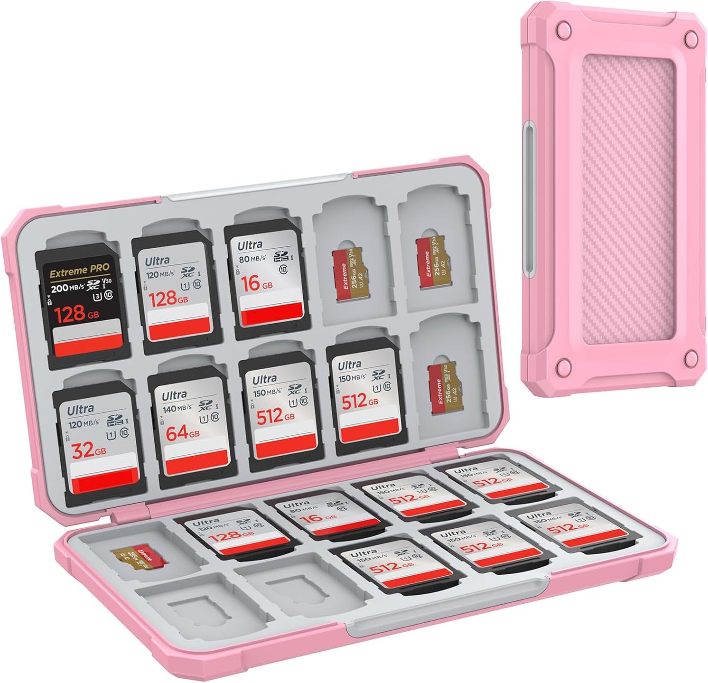 HEIYING Memory Card Case for SD/TF Cards,Portable SD Card Holder Storage Case Compatible with 20 SDXC SDHC and 20 TF Cards Slots