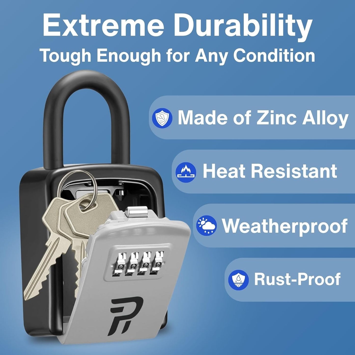 Key Lock Box for Outside - Combination Realtor Lockbox for House Keys Outdoor