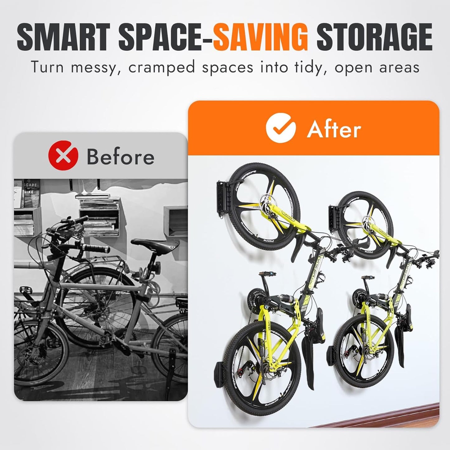 INNO STAGE 1-Pack Swivel Bike Wall Mount Rack, Heavy Duty Bike Rack, Garage Bike Rack & Indoor Bike Rack Solution, Bike Wall Hanger Holds 66 lbs, Space-Saving Vertical Storage for Bicycles