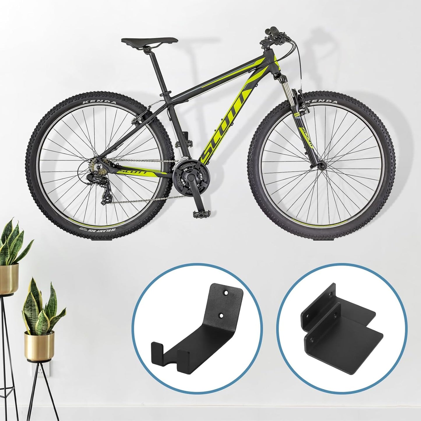 3 Pack Bike Wall Mount Bike Pedal Hanger Wall Mount Bike Hangers Heavy Duty for Garage Vertical Bike Wall Hangers Bike Display Stand Space Saving Wall Bike Rack (3 Pack)