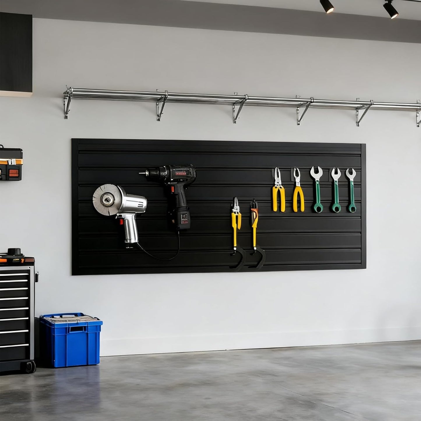 Yuzzy Slat Wall Paneling 2 x 4ft, Garage Slatwall Panel Wall Storage Systems, Heavy Duty PVC Garage Wall Organization (Black)