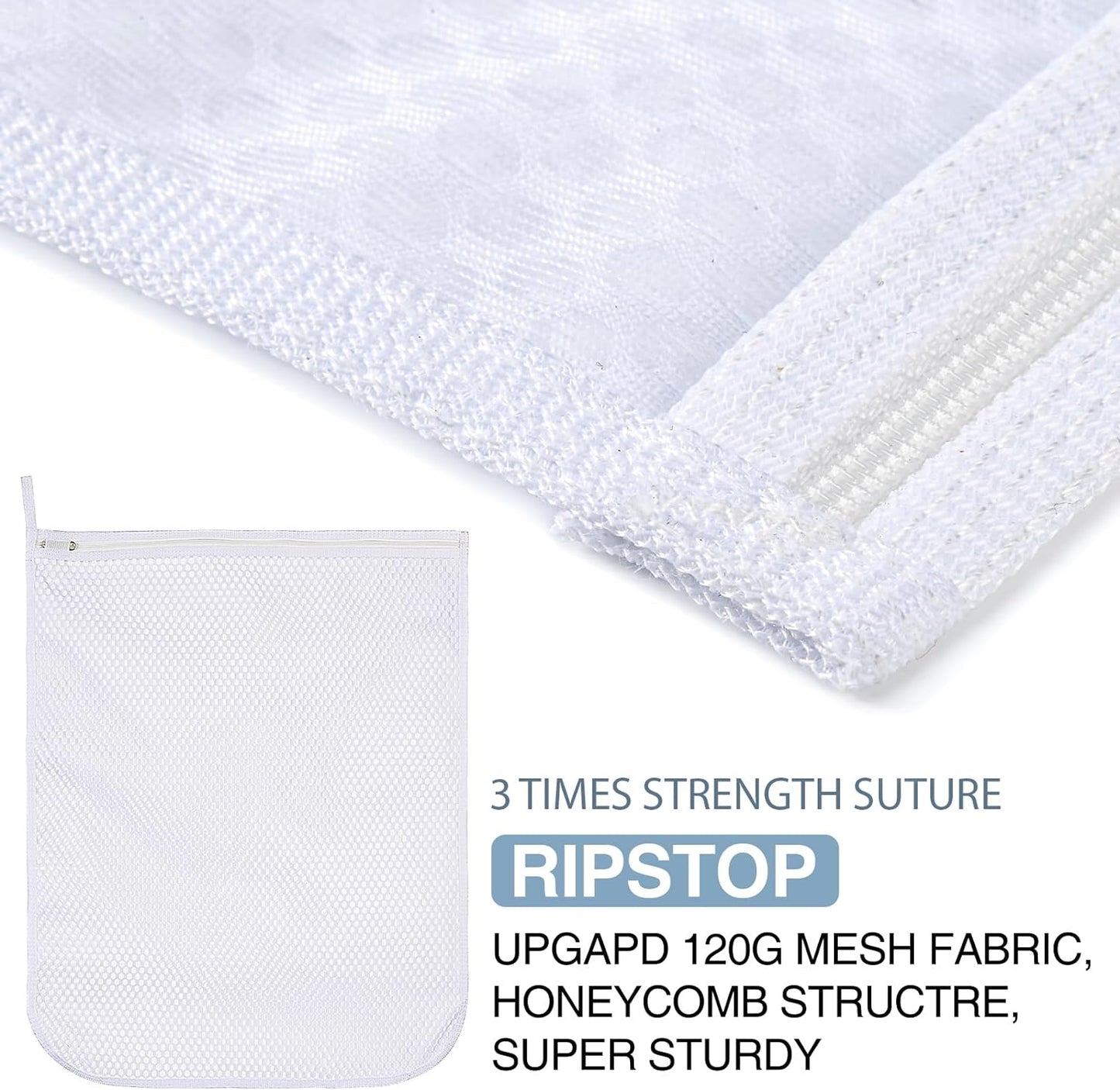 4 pcs Durable Honeycomb Mesh Laundry Bags for Delicates 16" x 19" (2 Large) 12" x 15" (2 Medium)