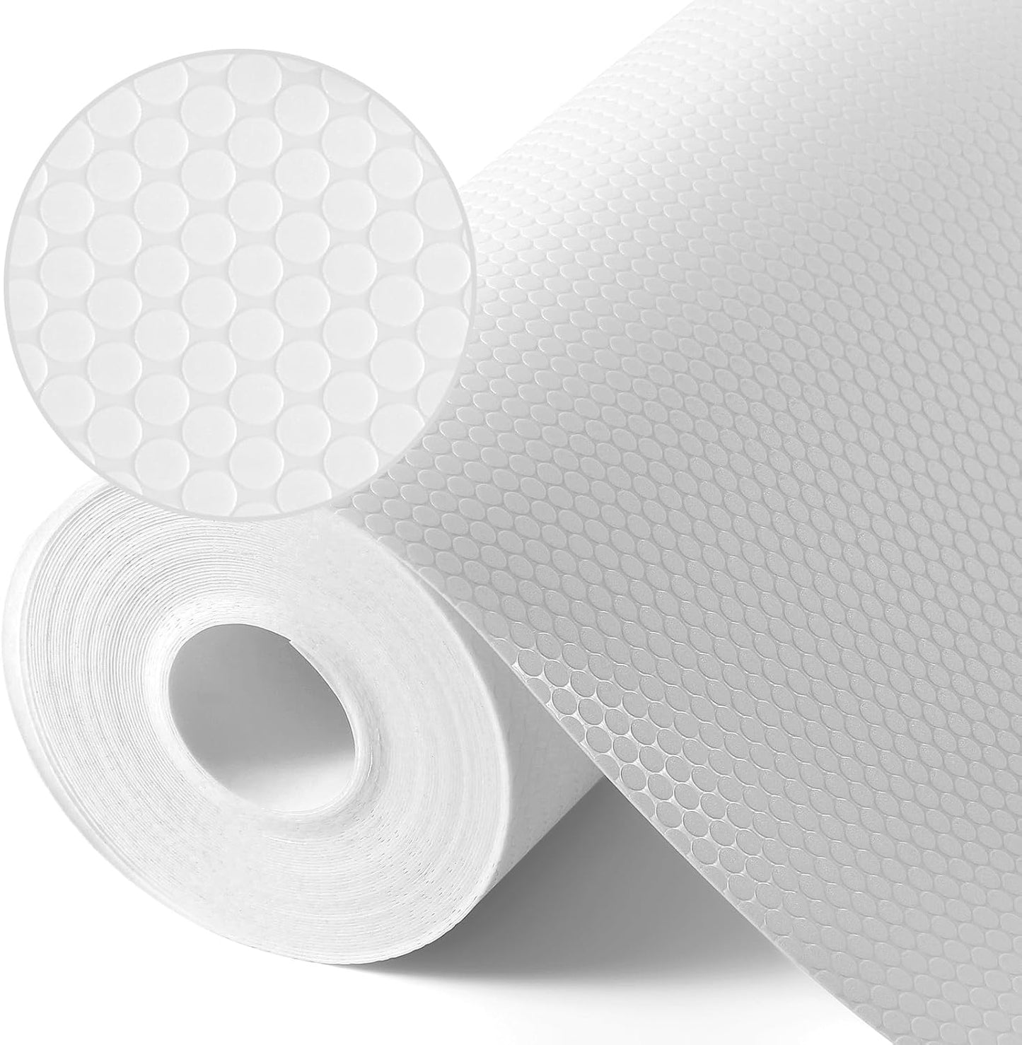 White Shelf Liners for Kitchen Cabinets Non Adhesive Drawer Liner for Bathroom Waterproof Refrigerator Liners for Shelves Fridge Plastic Mats Cabinet Cupboard Liner 17.5 x 393.7 Inches