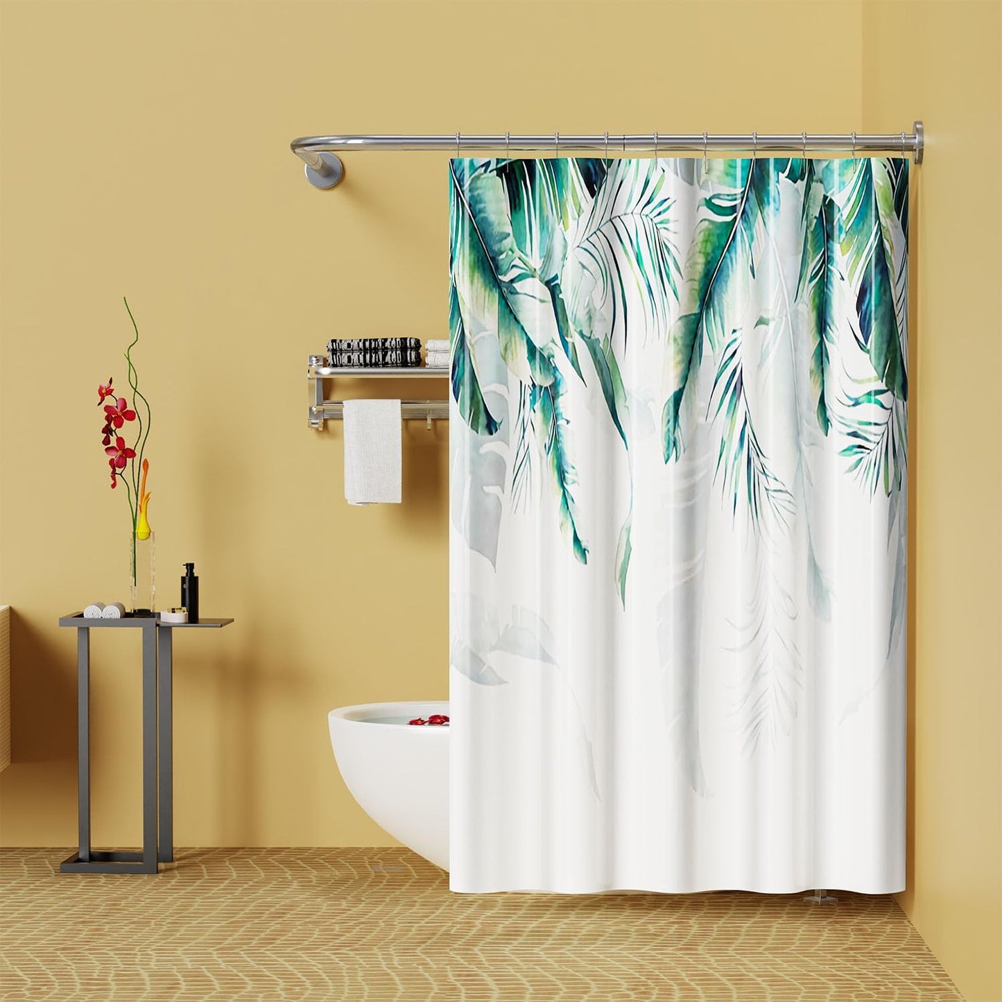 Stretchable 304 Stainless L Shaped Bathroom Bathtub Corner Shower Curtain Rod Rack, Drill Free Install, for Bathroom, Clothing Store, Private space(24"-53" x 24"-53", Maximum size 69'')