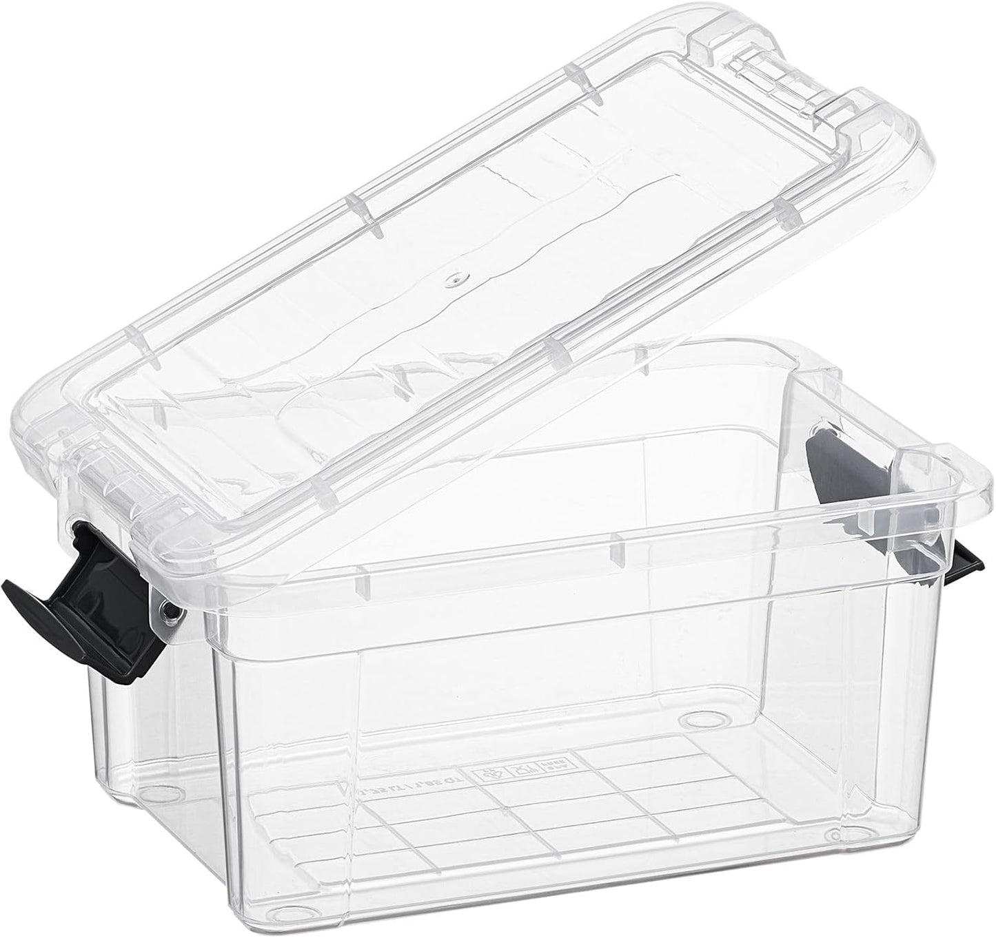 Superio Storage Bins with Lids- 8 Pack, 1.85 Qt Clear Boxes for Organizing, Stackable Plastic Containers- BPA Free, Non-Toxic, Odor Free, Organizer for Home, Office, Dorm