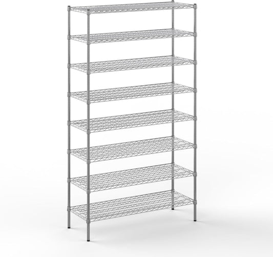 18" Deep x 48" Wide x 86" Height Wire Shelving Kit | 8-Tier | NSF Commercial Storage Rack Unit