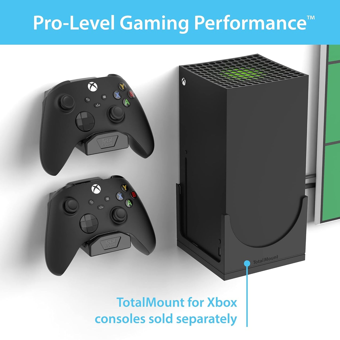 TotalMount Controller Wall Stands (2 Pack) with Non-Slip Pads & Removable Adhesive for Xbox, PS5, PS4, and Nintendo – These Premium Holders Won’t Damage Your Wall with Screws or Permanent Adhesive