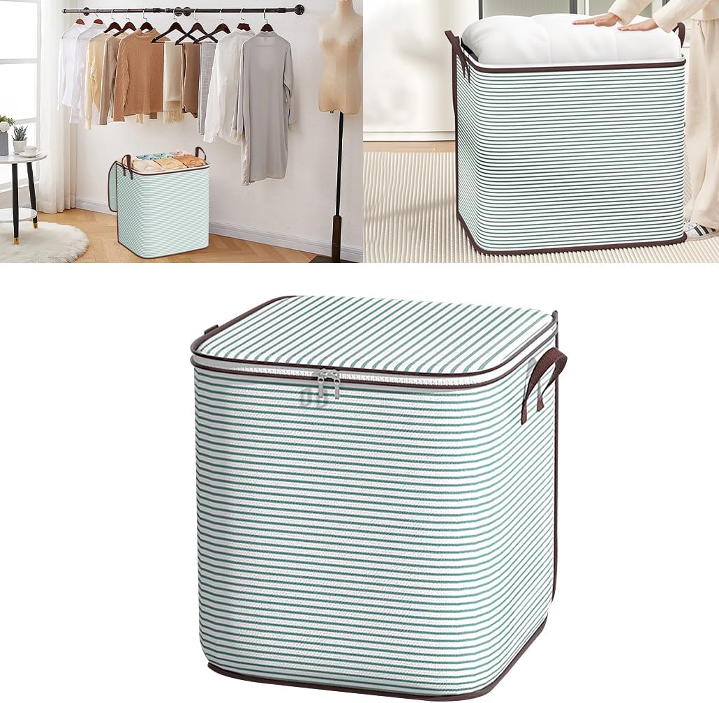 Clothes Storage Bins, 210L Foldable Blanket Storage Bags, Closet Organizers and Storage Containers with Reinforced Handle and Zippers for Bedroom, Closet, Comforters, Pillows, Toys